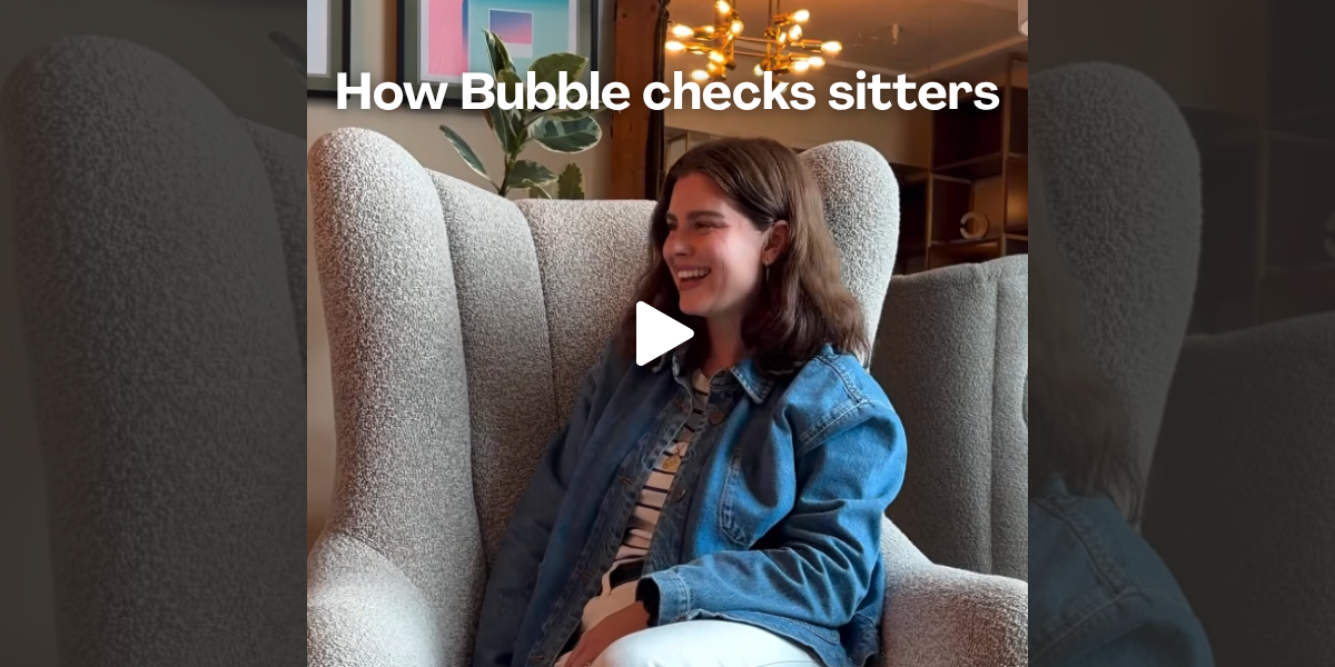 How Bubble checks sitters video graphic